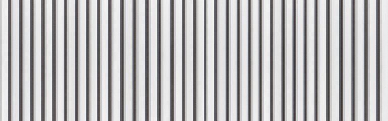 Panorama of White Corrugated metal background and texture surface or galvanize steel