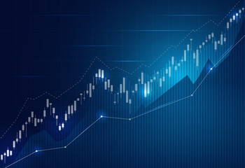 Financial stock market graph on stock market investment trading.