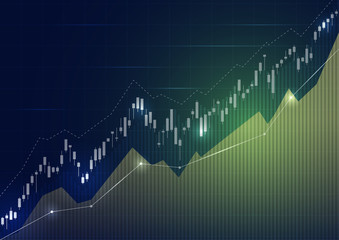 Financial stock market graph on stock market investment trading.