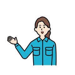女性の作業員のイラスト