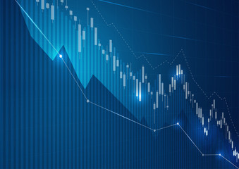 Financial stock market graph on stock market investment trading.