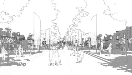3D illustration of street event in concept design