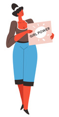 Girl power feminism movement for gender equality of rights
