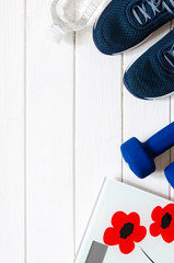 Fitness kit. Sports kit for a healthy lifestyle