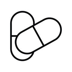 A couple of Capsules of Medication Line Icon Vector