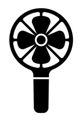 Obraz premium Portable fan, hand-held fan vector icon illustration