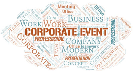 Fototapeta premium Corporate Event vector word cloud, made with text only.