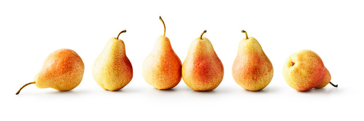 Red yellow pear fruits creative banner