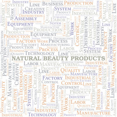 Fototapeta premium Natural Beauty Products word cloud create with text only.