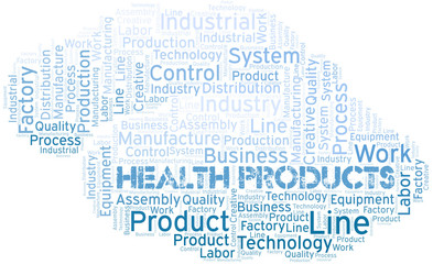 Obraz premium Health Products word cloud create with text only.