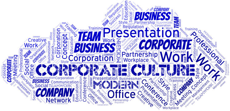 Corporate Culture Vector Word Cloud, Made With Text Only.