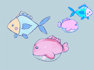 vector illustration of a cartoon fish