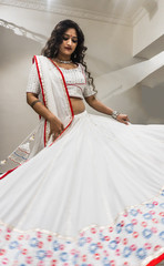 Indian Female Model in traditional Chaniya choli. Navratri is an Indian Festival and Chaniya choli...