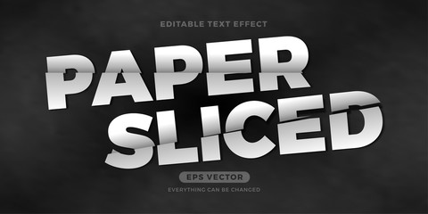 Sliced editable text effect vector