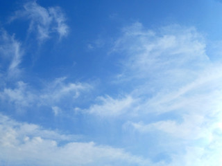 The blue cloudy sky with white clouds background