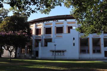 Les arènes de Dax, construites en 1913, vues de l'extérieur, ville de Dax, département des...