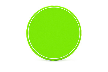 Green round shape on white  background.
