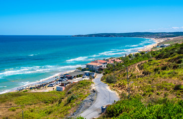 Fototapeta premium Kilyos Coastline view in Istanbul at summer time 