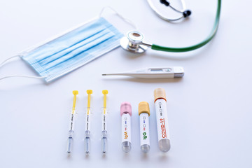 Test tubes and syringes