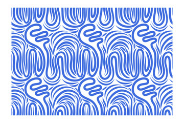 Obraz premium Seamless pattern of surging waves in a blue lines.