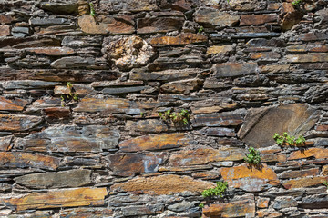 Architecture textures, detailed rusty and old wall masonry schist