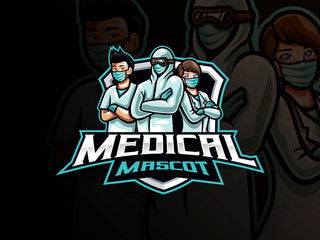 Medical mascot esport logo design