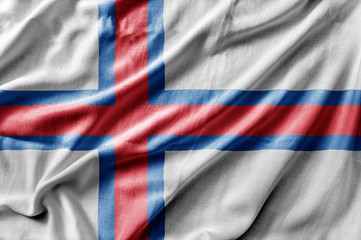 Waving detailed national country flag of Faroe Islands
