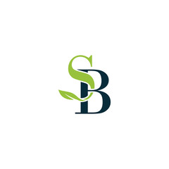 SB nature letter logo design vector template