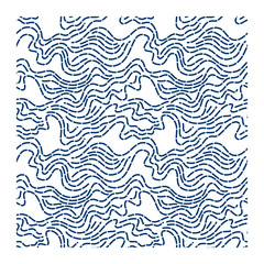 Seamless pattern of wave with a broken line. Design for backdrops with sea, rivers or water texture