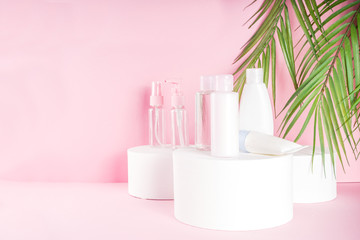 Creative background with cosmetics