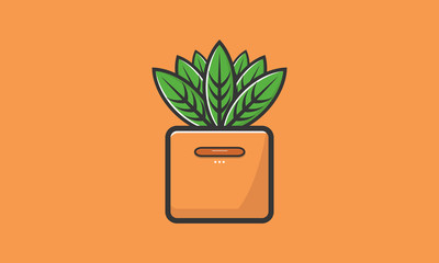 Flowery illustration in a pot