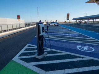 Campinas, São Paulo, Brazil - August 25, 2020: electric car supply point, in Campinas.