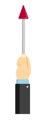 Hand holding pointing stick vector illustration ( male hand , business person )