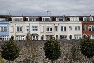 Fototapeta na wymiar A row of terrace Southampton, Hampshire in the United Kingdom
