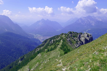 Karwendel panorama seen from seinskopf, kruen, bavaria