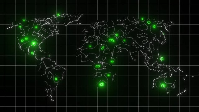 Sci fi world map rendered animation in loop. 