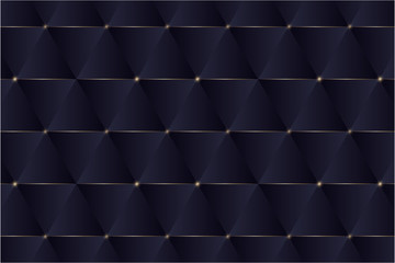  Abstract background with seamless pattern of blue triangles and golden lines modern design.