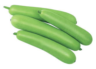 A Garden Fresh bottle gourd, lauki (Lagenaria siceraria) Isolated on White Background