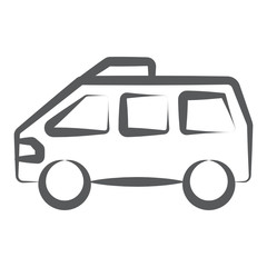 
Icon of self propelled vehicle, line design of camper van vector 
