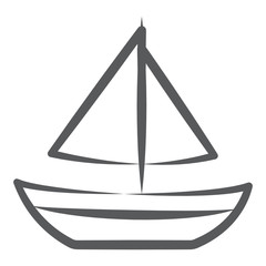 
Boat, watercraft icon in linear design.
