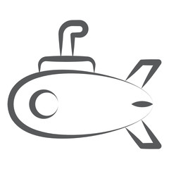 
Underwater torpedo icon, submarine linear vector style  
