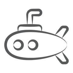 
Underwater torpedo icon, submarine linear vector style  
