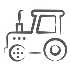 
Tractor vector icon in trendy line design 
