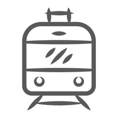 
A rail transport icon in brush stroke style, railway vector 
