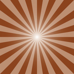 Sunburst background template. Rust orange rectangular recto backdrop design. Sun rays pattern. Sunbeam background design for various purposes.