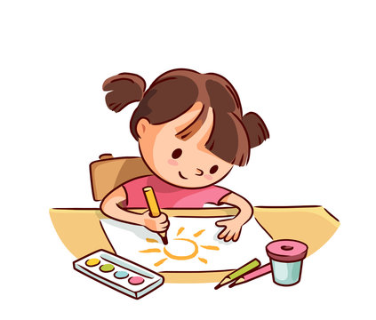 kid drawing a picture clipart
