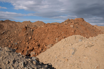 Red and yellow clay background. Red clay.
