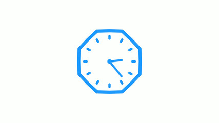 Amazing counting down 12 hours clock icon on white background,Clock icon