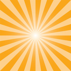 Sunburst background template. Cider orange rectangular recto backdrop design. Sun rays background pattern. Sunbeam background design for various purposes.