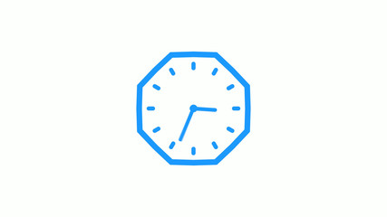 Amazing counting down 12 hours clock icon on white background,Clock icon